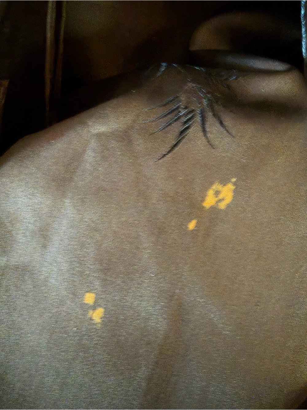 Dark Chocolate Leather & Mink Fur Coat - Picture 3 of 5